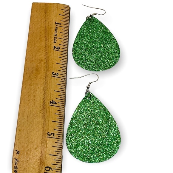3 for $25 St. Patricks Day Faux Festive Leather Dangle Earrings - Picture 4 of 5
